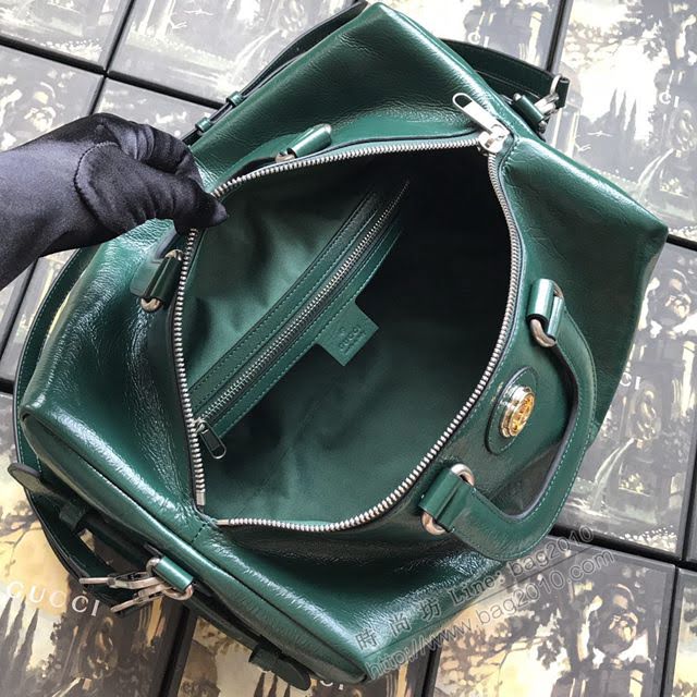 Gucci包 古馳新款手袋 Gucci牛皮旅行袋 Gucci手提肩背包 587866綠皮  gdj1058